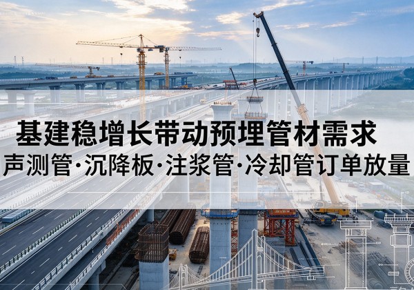 汉台基建稳增长带动预埋监测管材需求，声测管、沉降板、注浆管订单持续放量